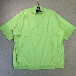 Ashworth Mens XL Green Short Sleeve Quarter Zip Windbreaker Golf Jacket